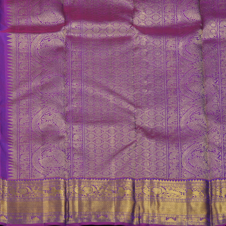 Hayagrivas Handloom Mayilkazhuthu Kanjivaram Silk Saree with Purple Border KBE1340J2-1