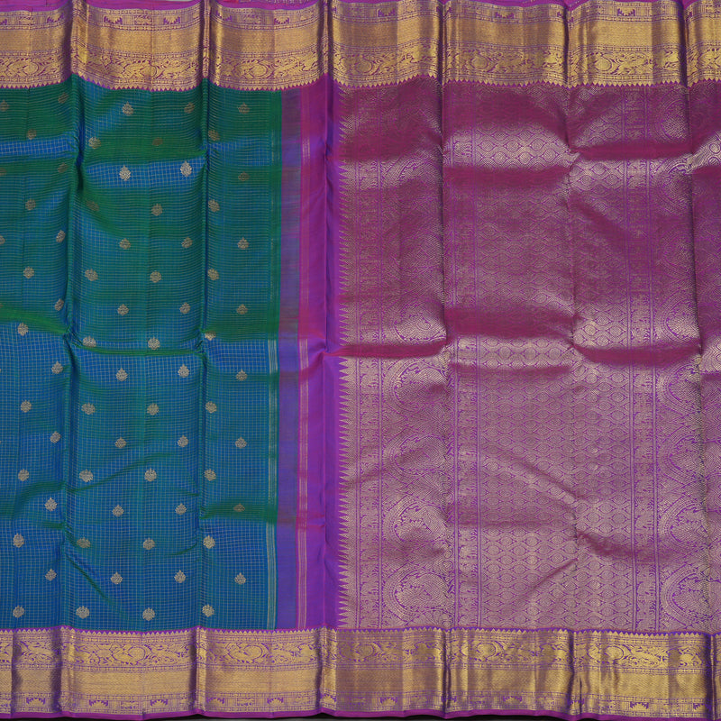 Hayagrivas Handloom Mayilkazhuthu Kanjivaram Silk Saree with Purple Border KBE1340J2-1