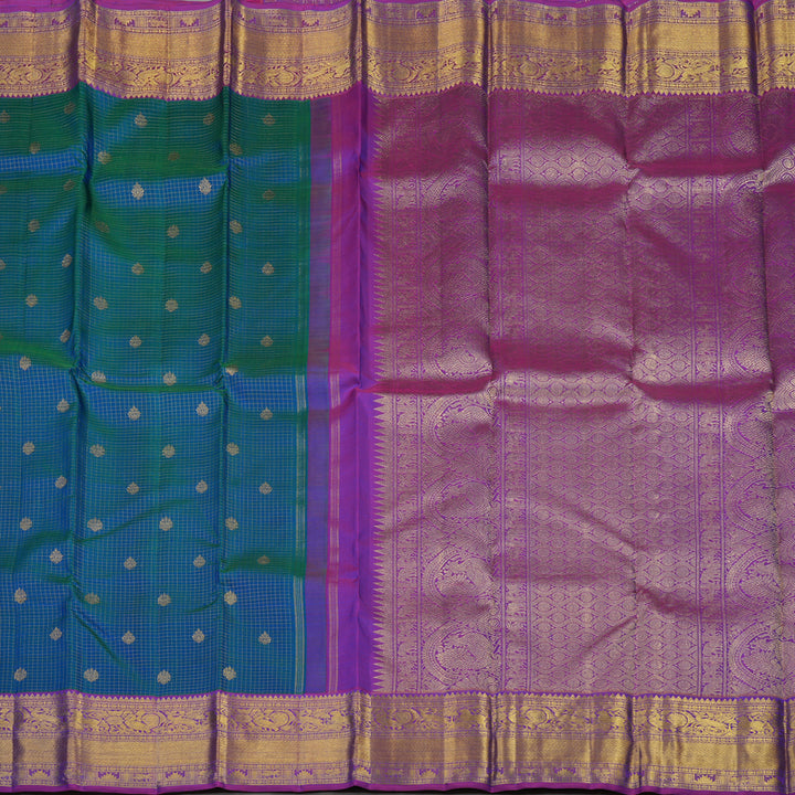 Hayagrivas Handloom Mayilkazhuthu Kanjivaram Silk Saree with Purple Border KBE1340J2-1