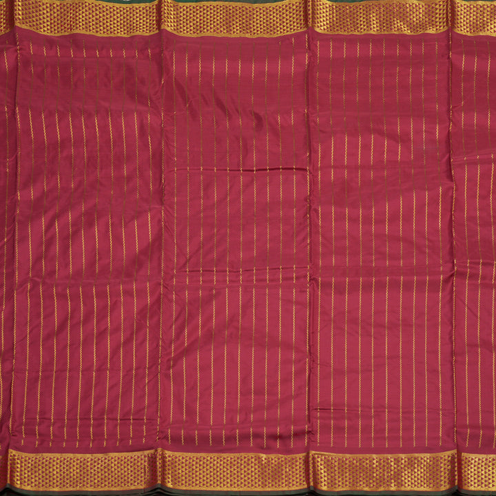 Hayagrivas Handloom Maroon Kanjivaram Silk Saree with Maroon with Manthalir Selvedge Border KBE1352J2-1