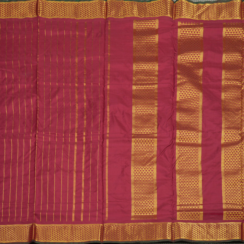 Hayagrivas Handloom Maroon Kanjivaram Silk Saree with Maroon with Manthalir Selvedge Border KBE1352J2-1
