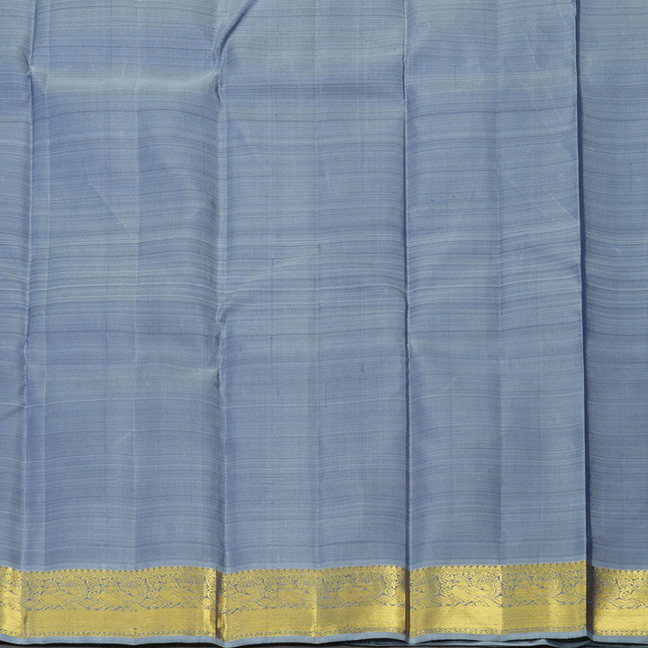 Hayagrivas Handloom Navy Blue Kanjivaram Silk Saree with Bluish Grey Border KBE1353J5-1
