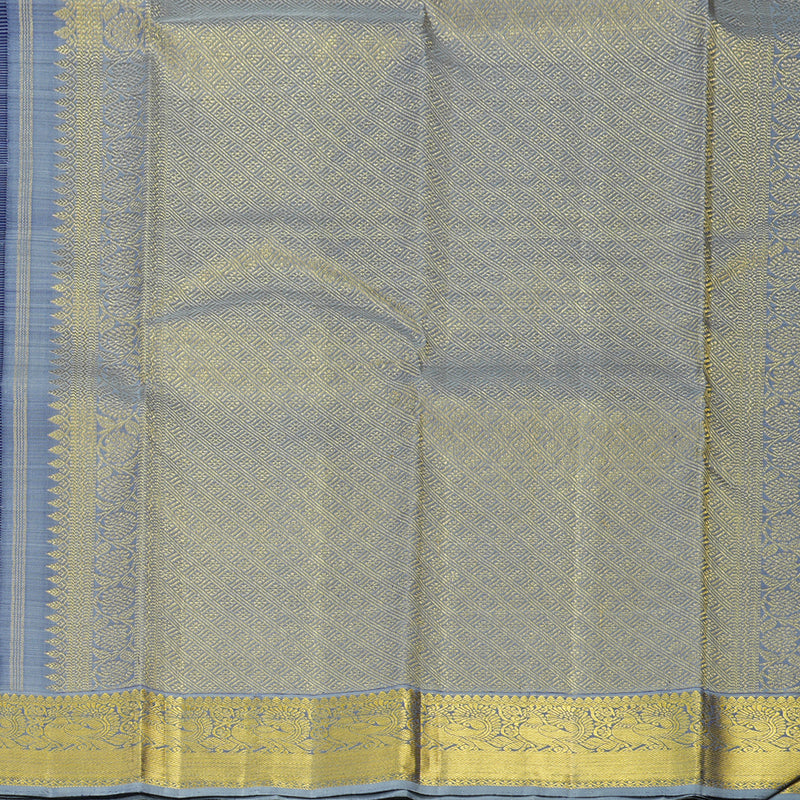 Hayagrivas Handloom Navy Blue Kanjivaram Silk Saree with Bluish Grey Border KBE1353J5-1