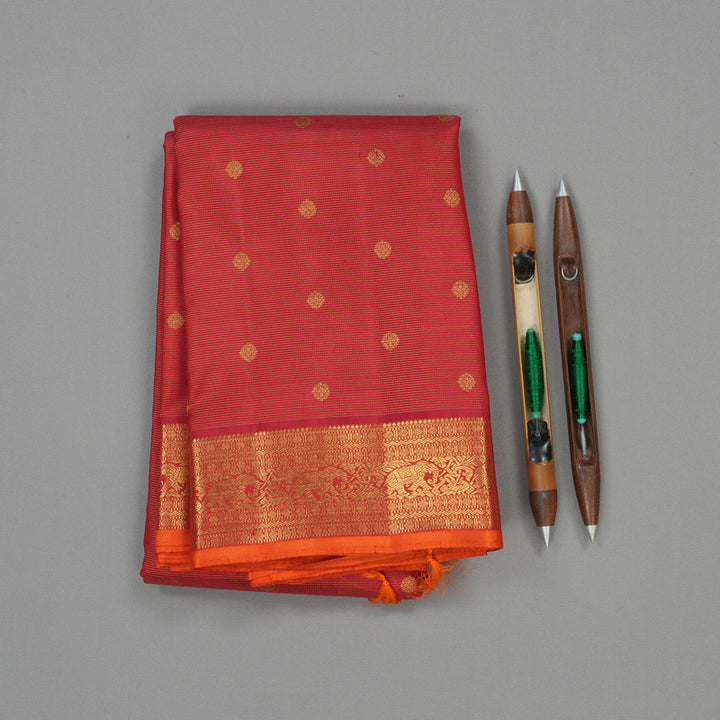Hayagrivas Handloom Maroon Kanjivaram Silk Saree KBE1357J2-1