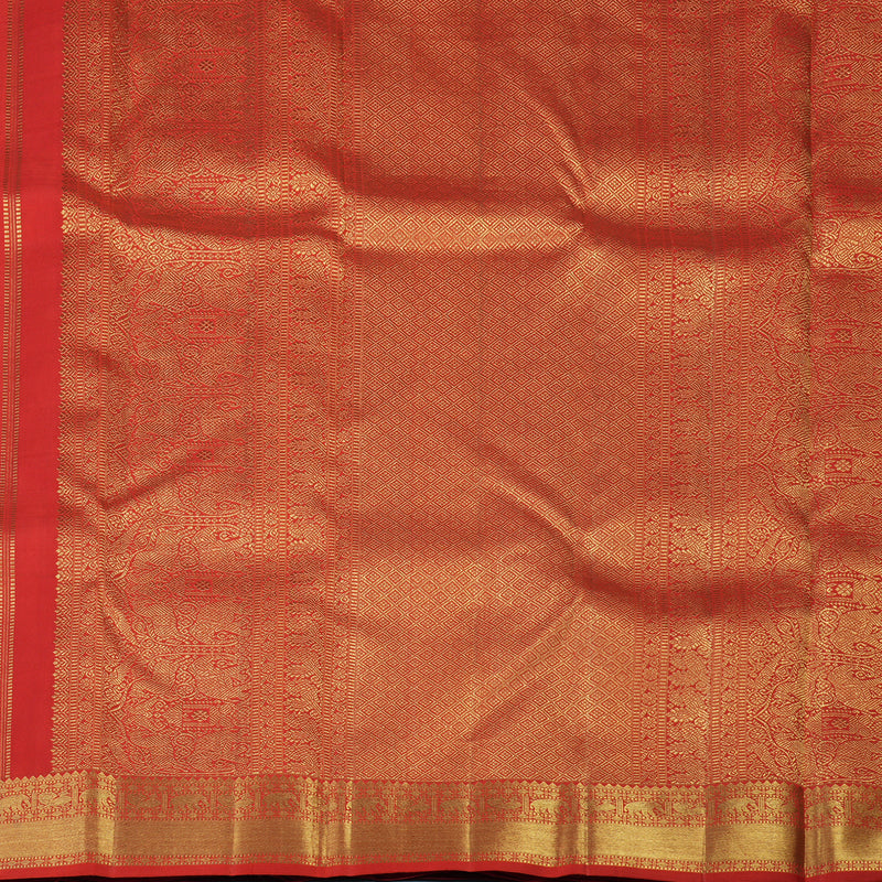 Hayagrivas Handloom Red Kanjivaram Silk Saree KBE1357J4-1