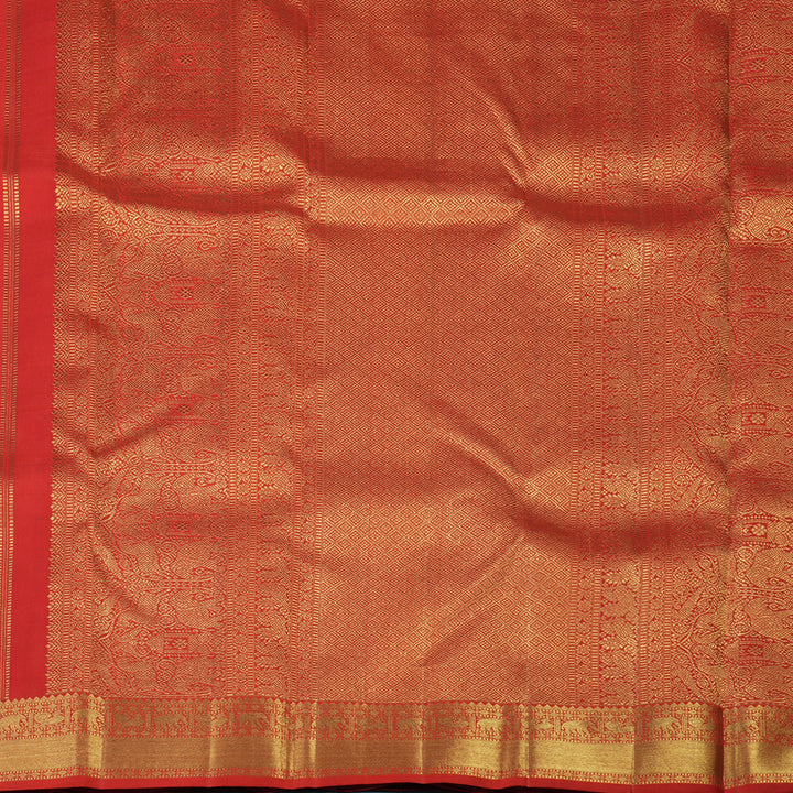Hayagrivas Handloom Red Kanjivaram Silk Saree KBE1357J4-1