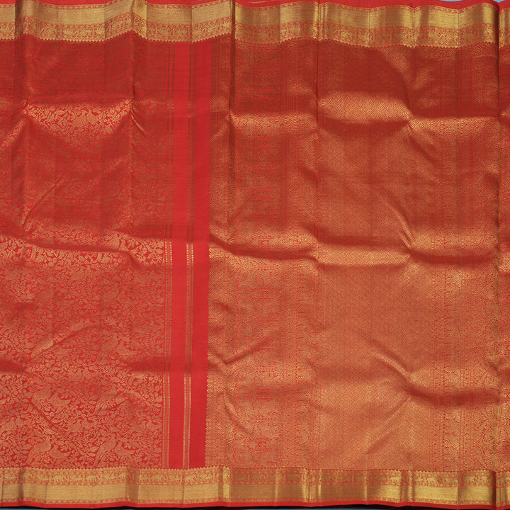 Hayagrivas Handloom Red Kanjivaram Silk Saree KBE1357J4-1