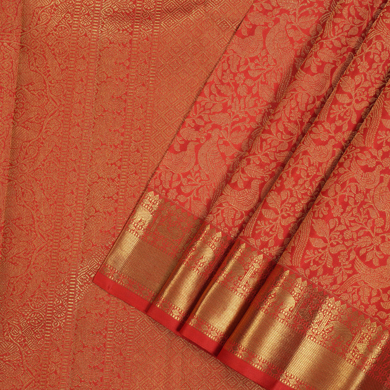 Hayagrivas Handloom Red Kanjivaram Silk Saree KBE1357J4-1