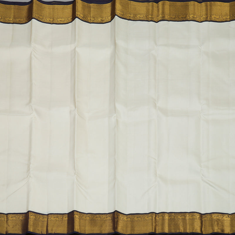 Hayagrivas Handloom Half White Kanjivaram Silk Saree KBE1359J1-1