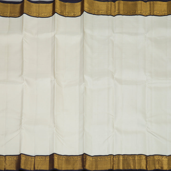 Hayagrivas Handloom Half White Kanjivaram Silk Saree KBE1359J1-1