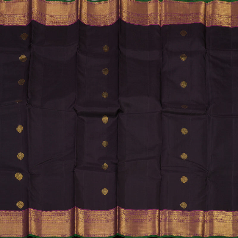 Hayagrivas Handloom Deep Nagapazham Kanjivaram Silk Saree with Purple border KBE1360J1-2