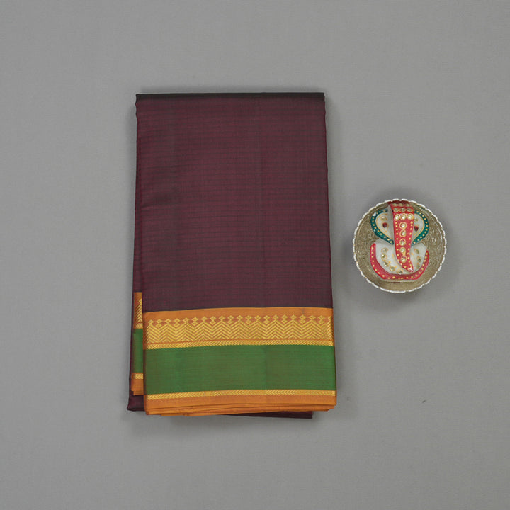 Hayagrivas Handloom Araku Maroon Kanjivaram Silk Saree with Golden Orange Border KBE1362J1-8
