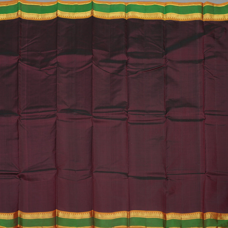 Hayagrivas Handloom Araku Maroon Kanjivaram Silk Saree with Golden Orange Border KBE1362J1-8