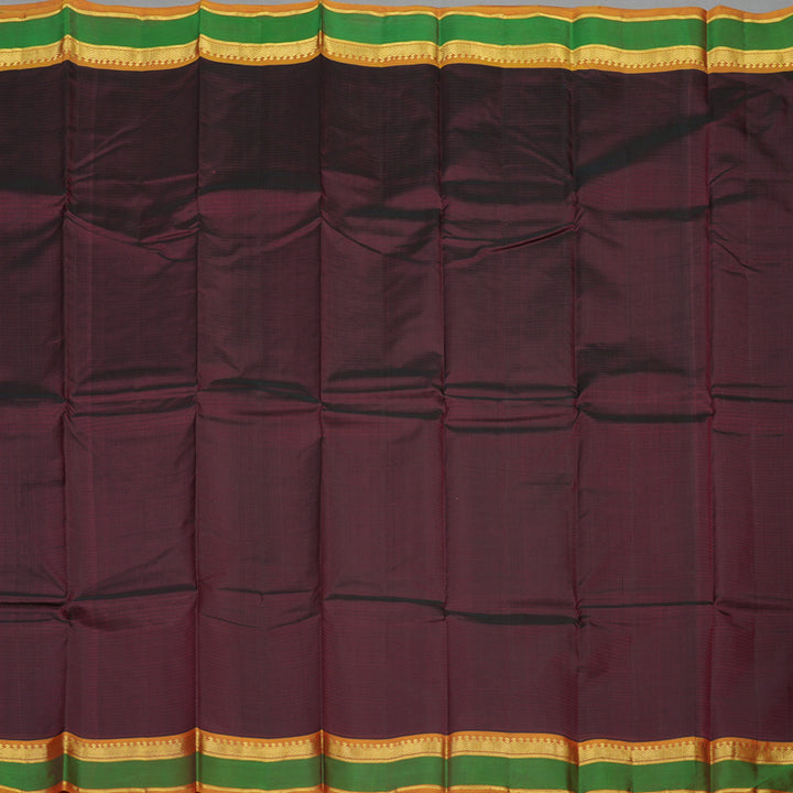 Hayagrivas Handloom Araku Maroon Kanjivaram Silk Saree with Golden Orange Border KBE1362J1-8