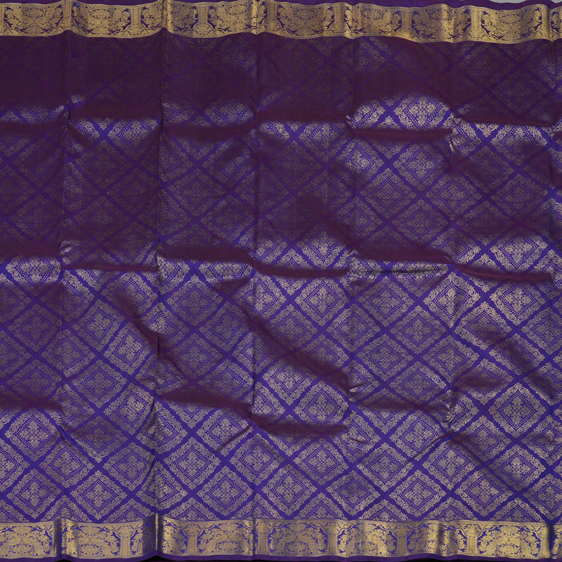 Hayagrivas Handloom Purple Kanjivaram Silk Saree KBE1364J2-1