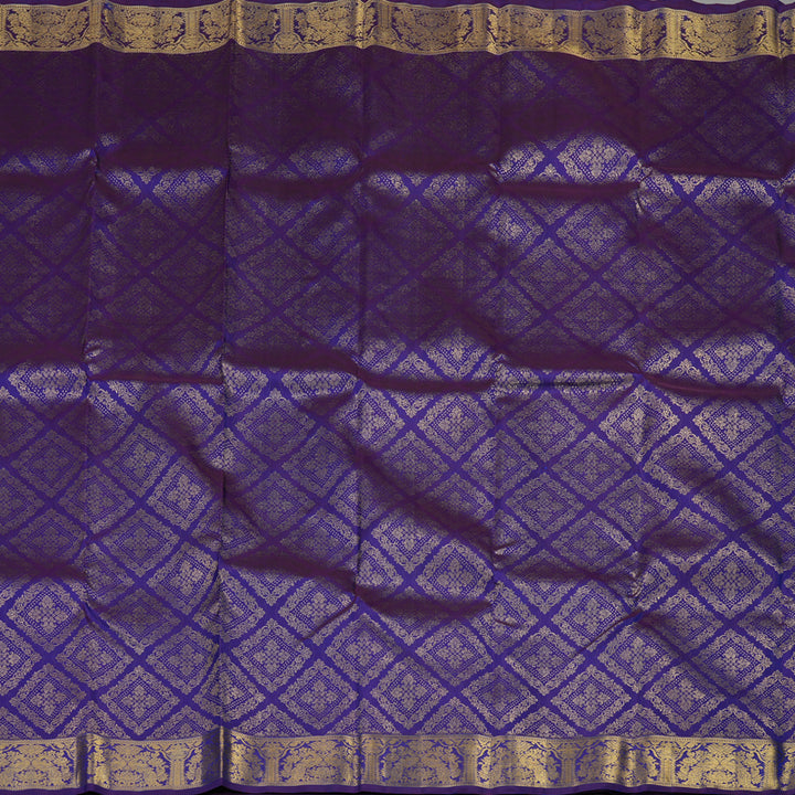 Hayagrivas Handloom Purple Kanjivaram Silk Saree KBE1364J2-1