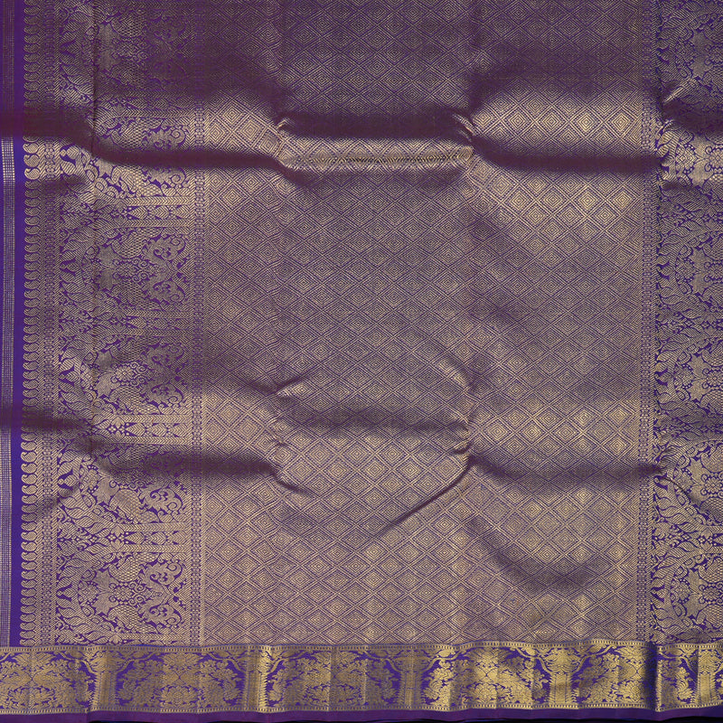 Hayagrivas Handloom Purple Kanjivaram Silk Saree KBE1364J2-1