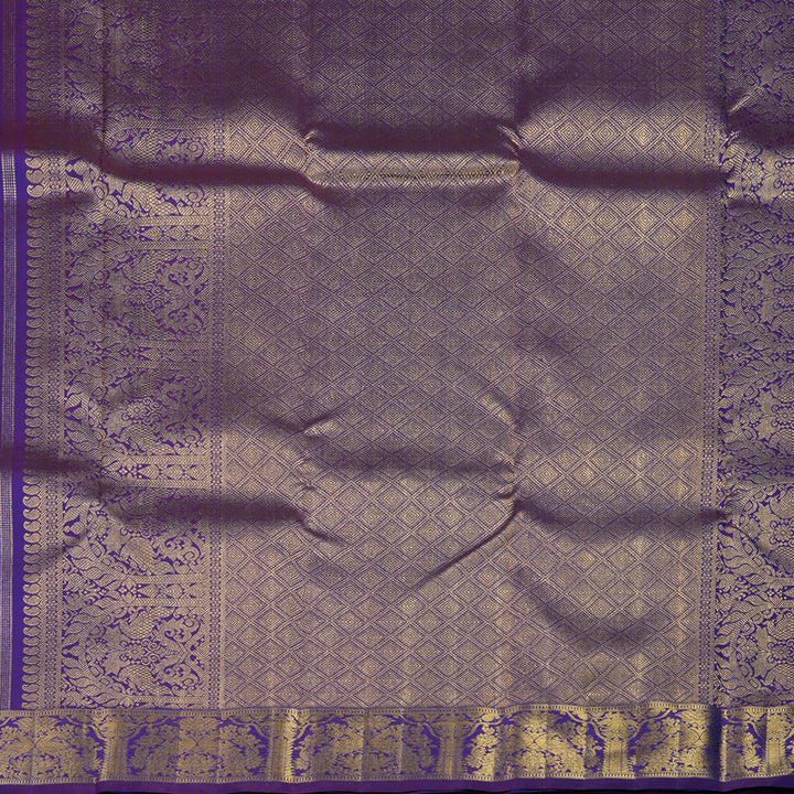 Hayagrivas Handloom Purple Kanjivaram Silk Saree KBE1364J2-1