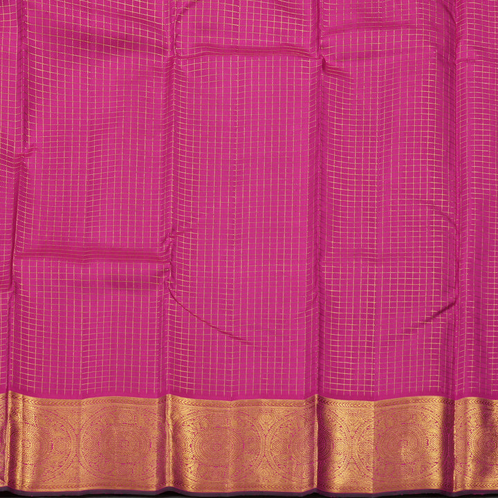 Hayagrivas Handloom Wine Purple Kanjivaram Silk Saree with Magenta Border KBE1367J16-1