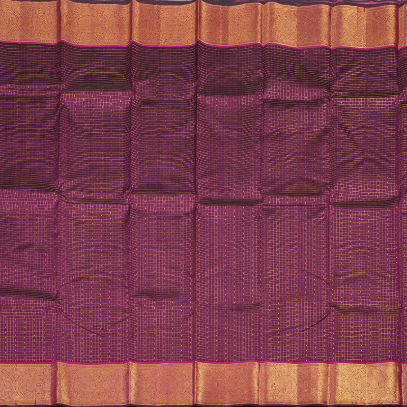 Hayagrivas Handloom Wine Purple Kanjivaram Silk Saree with Magenta Border KBE1367J16-1