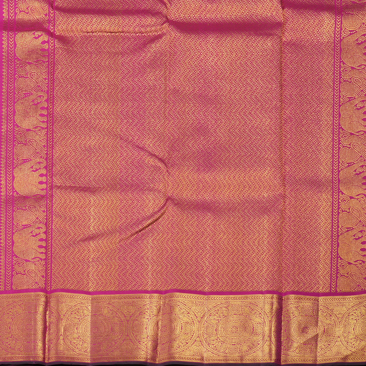 Hayagrivas Handloom Wine Purple Kanjivaram Silk Saree with Magenta Border KBE1367J16-1