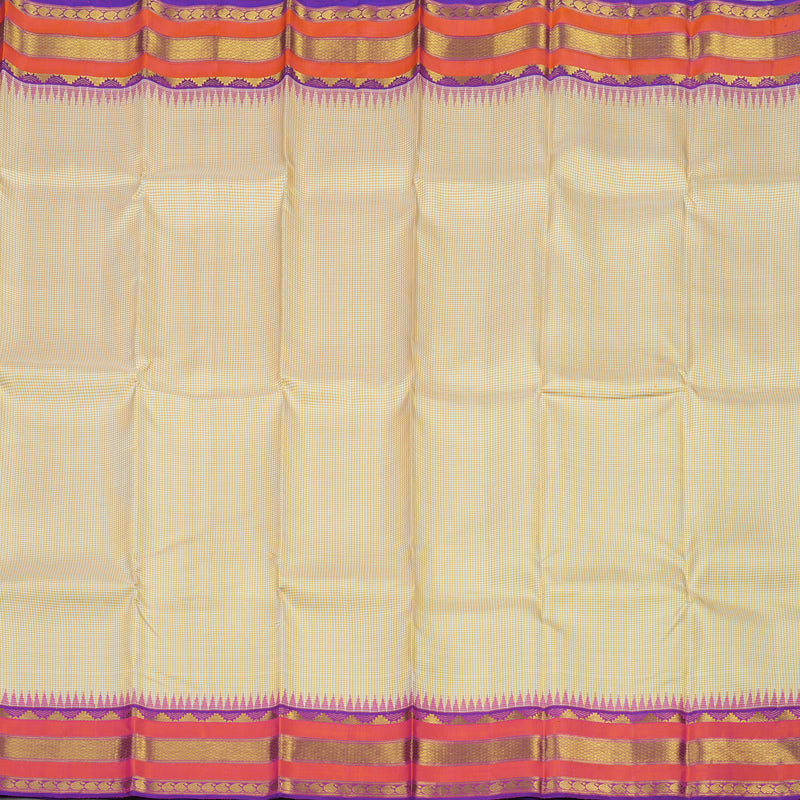 Hayagrivas Handloom Sandal Kanjivaram Silk Saree with Purple Border KBE1367J18-1