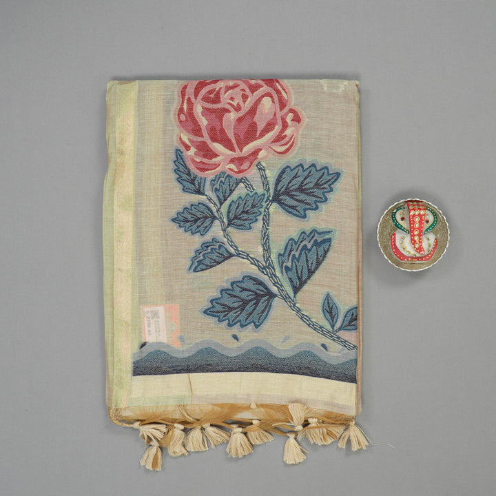 Hayagrivas Sandal Beige Semi-Cotton Saree KBE1370J6-1