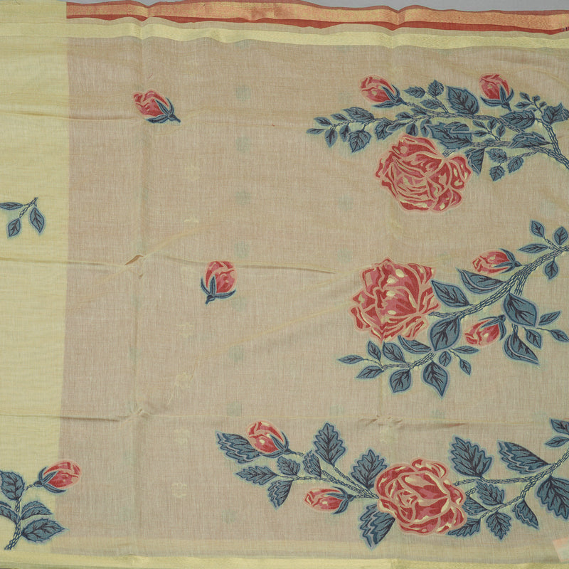 Hayagrivas Sandal Beige Semi-Cotton Saree KBE1370J6-1