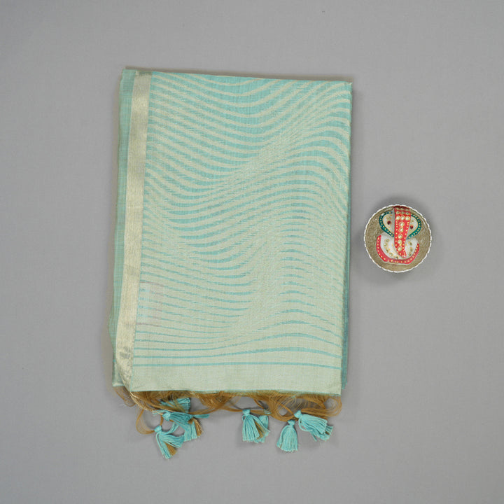 Hayagrivas Light Blue Semi-Cotton Saree KBE1370J8-3