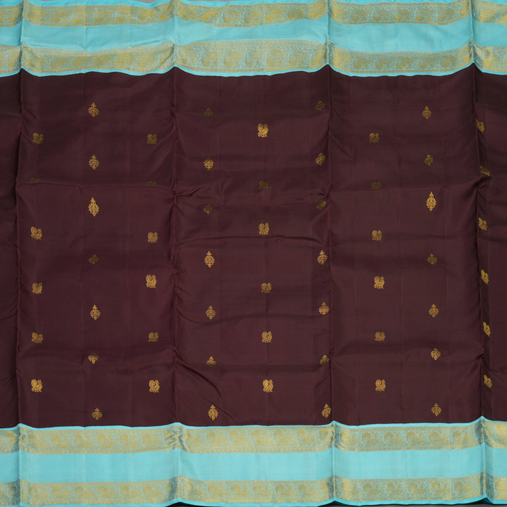 Hayagrivas Paaku shade Pure Ten Yards Silk Madisar with Powder Blue border KBE1372J5-2