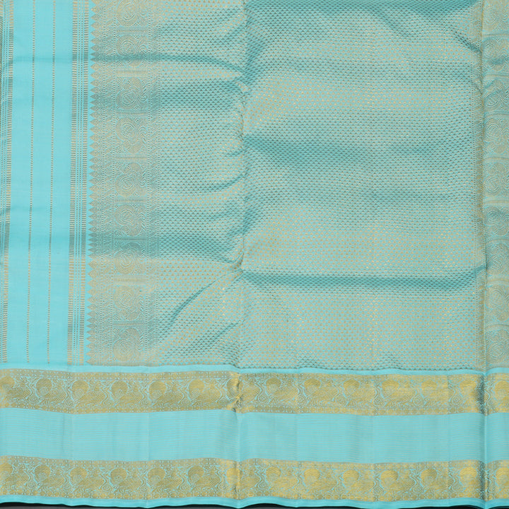 Hayagrivas Paaku shade Pure Ten Yards Silk Madisar with Powder Blue border KBE1372J5-2