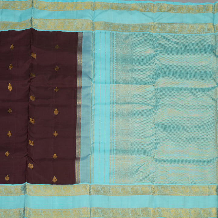 Hayagrivas Paaku shade Pure Ten Yards Silk Madisar with Powder Blue border KBE1372J5-2
