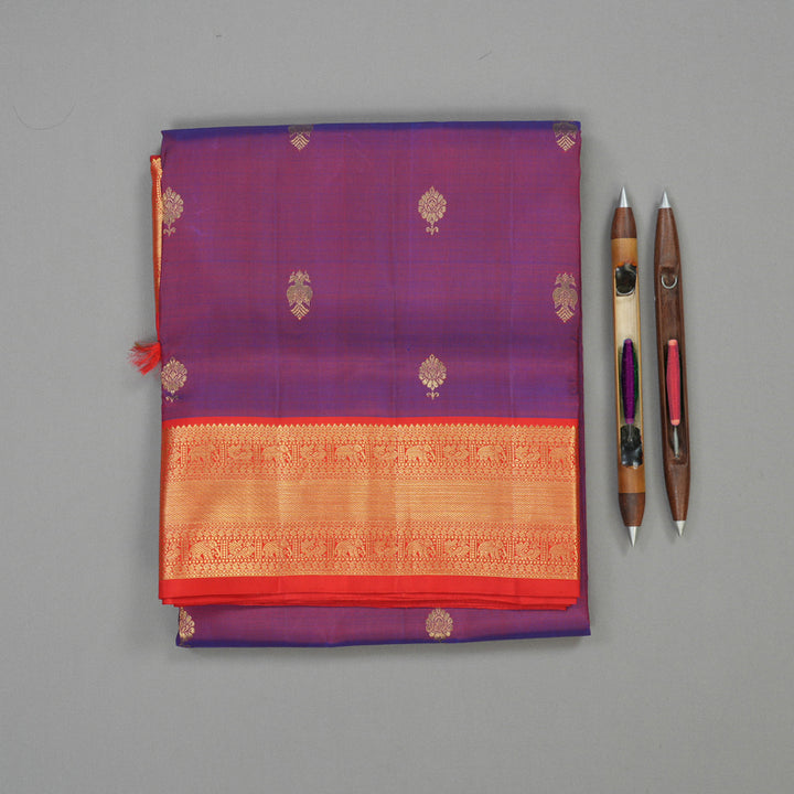 Hayagrivas Handloom Dual Tone (Purple & Maroon) Ten Yards Silk Madisar KBE1372J8-1