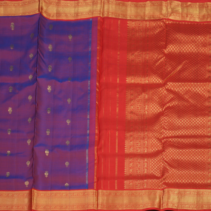 Hayagrivas Handloom Dual Tone (Purple & Maroon) Ten Yards Silk Madisar KBE1372J8-1