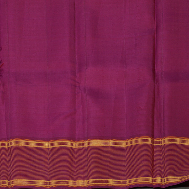 Hayagrivas Handloom Mango Orange Kanjivaram Silk Saree with Ganga Jamuna border KBE1377J2-2