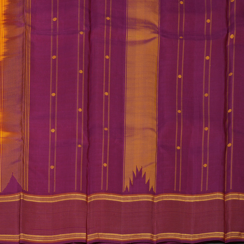 Hayagrivas Handloom Mango Orange Kanjivaram Silk Saree with Ganga Jamuna border KBE1377J2-2