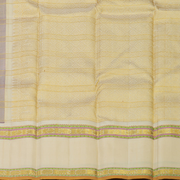 Hayagrivas Handloom Deep Violet Kanjivaram Silk Saree with Beige Border KBE1378J8-1