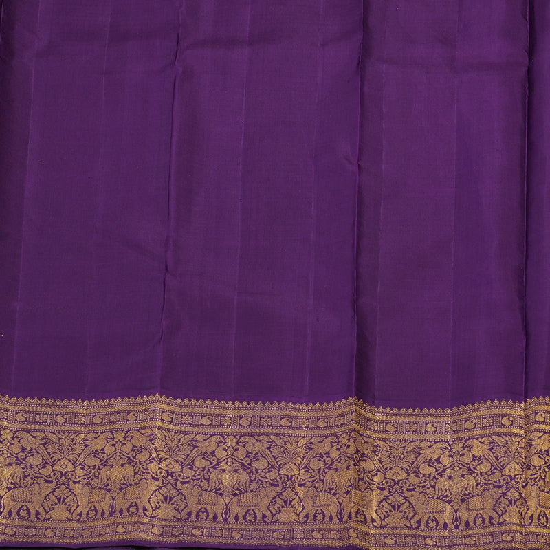 Hayagrivas Handloom Onion Pink Kanjivaram Silk Saree with Violet border KBE1379J2-1