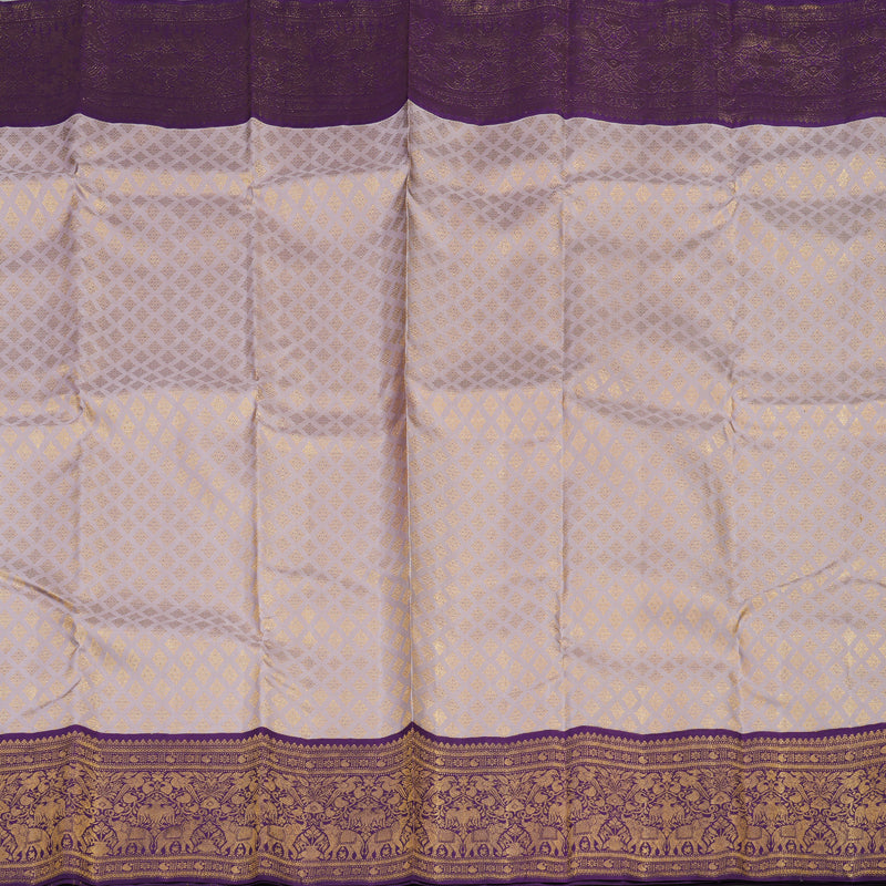 Hayagrivas Handloom Onion Pink Kanjivaram Silk Saree with Violet border KBE1379J2-1