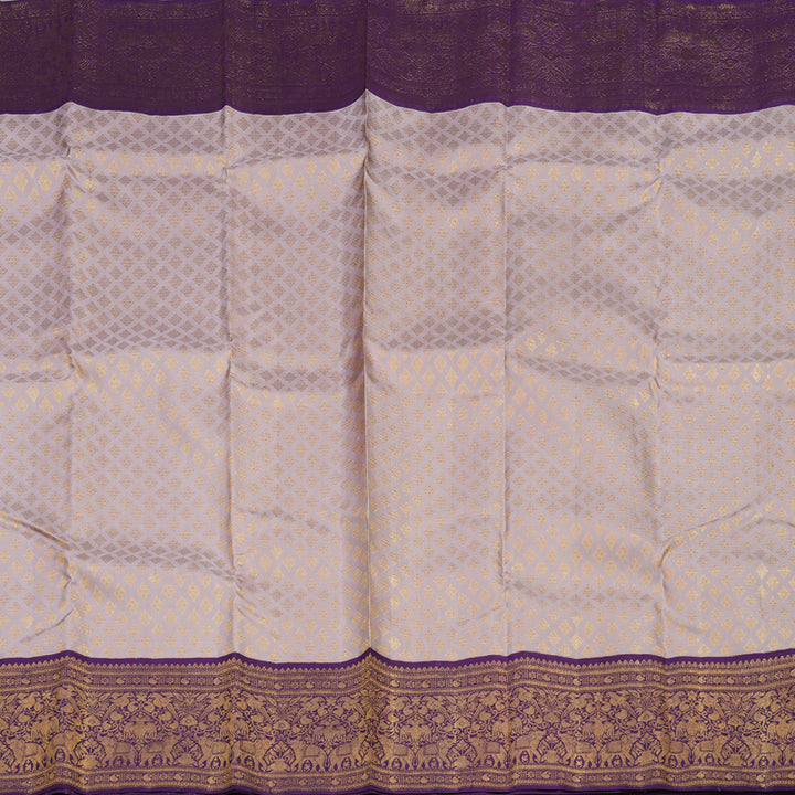 Hayagrivas Handloom Onion Pink Kanjivaram Silk Saree with Violet border KBE1379J2-1