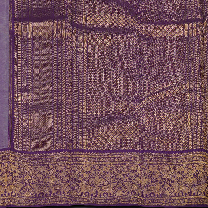 Hayagrivas Handloom Onion Pink Kanjivaram Silk Saree with Violet border KBE1379J2-1