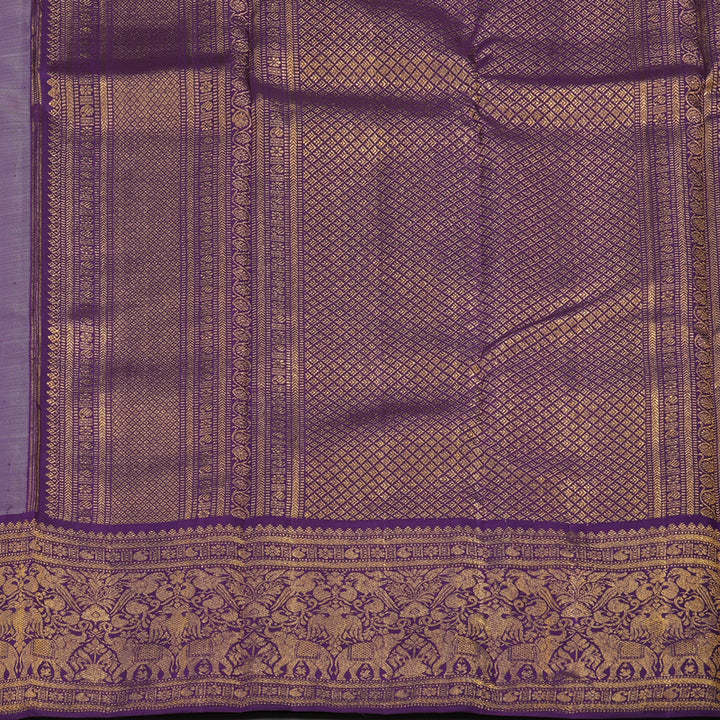 Hayagrivas Handloom Onion Pink Kanjivaram Silk Saree with Violet border KBE1379J2-1