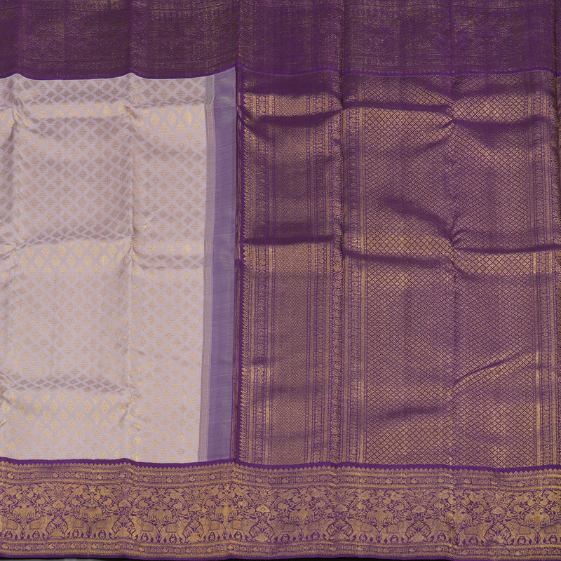 Hayagrivas Handloom Onion Pink Kanjivaram Silk Saree with Violet border KBE1379J2-1