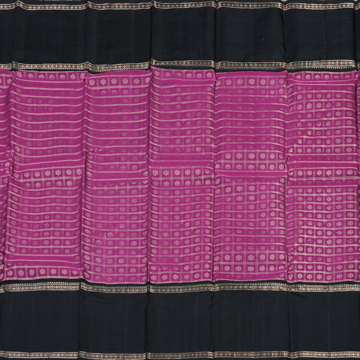 Hayagrivas Handloom Wine Purple Kanjivaram Silk Saree with Black Border KBE1379J4-1