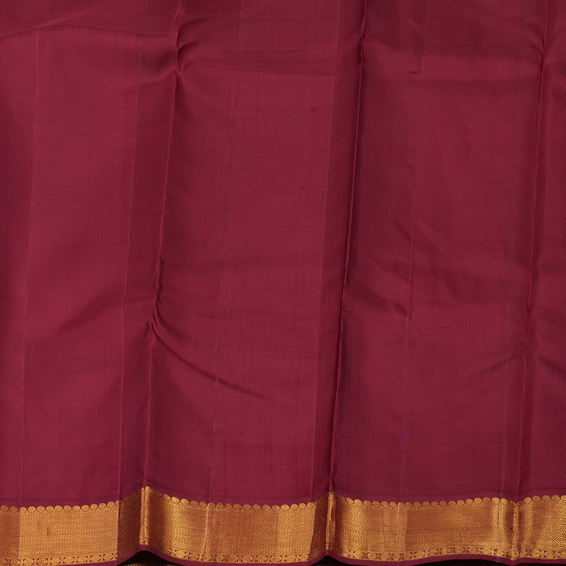 Hayagrivas Handloom MS Blue Kanjivaram Silk Saree with Maroon border KBE1379J6-1