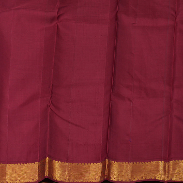 Hayagrivas Handloom MS Blue Kanjivaram Silk Saree with Maroon border KBE1379J6-1