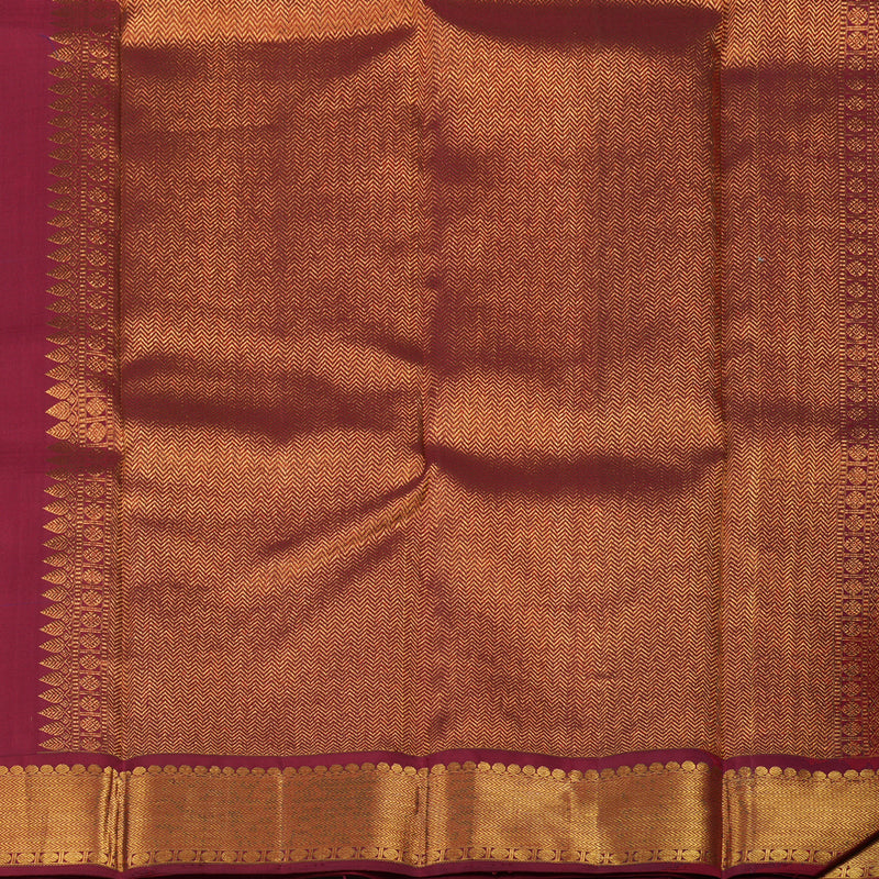 Hayagrivas Handloom MS Blue Kanjivaram Silk Saree with Maroon border KBE1379J6-1