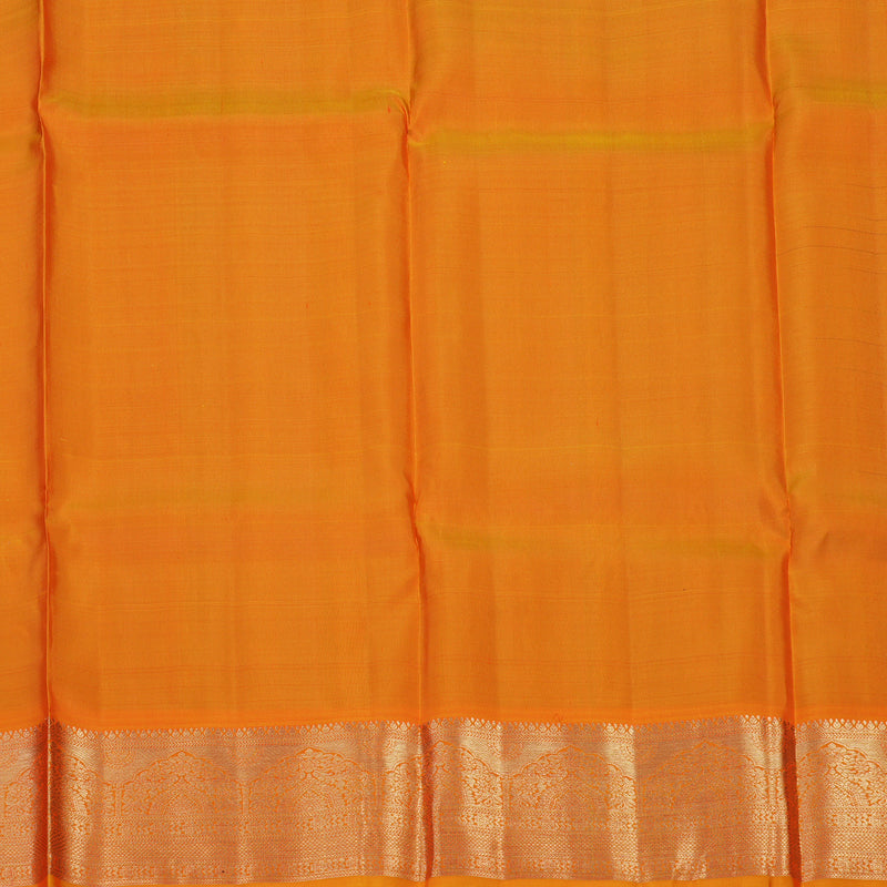 Hayagrivas Handloom Araku Kanjivaram Pattu Pavadai with Orange Border KBE1380J3-1