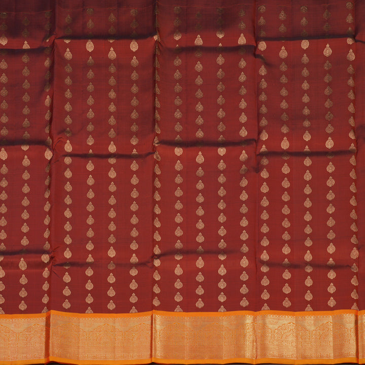 Hayagrivas Handloom Araku Kanjivaram Pattu Pavadai with Orange Border KBE1380J3-1