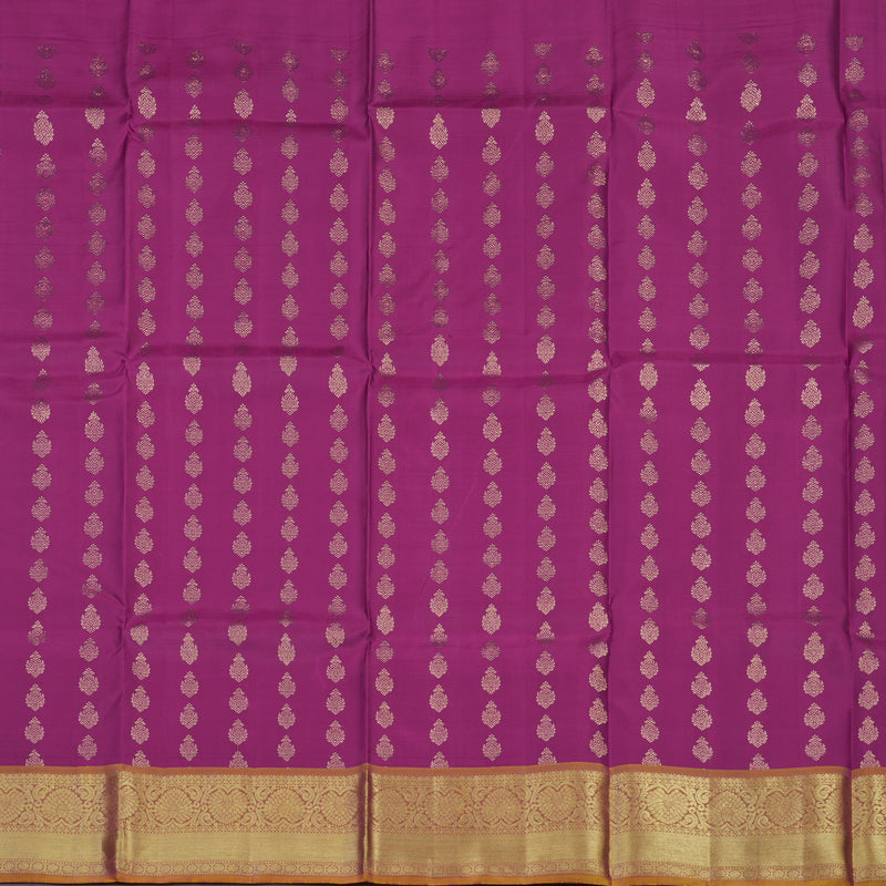 Hayagrivas Handloom Purple Kanjivaram Pattu Pavadai with Bronze Brown Border KBE1380J3-10